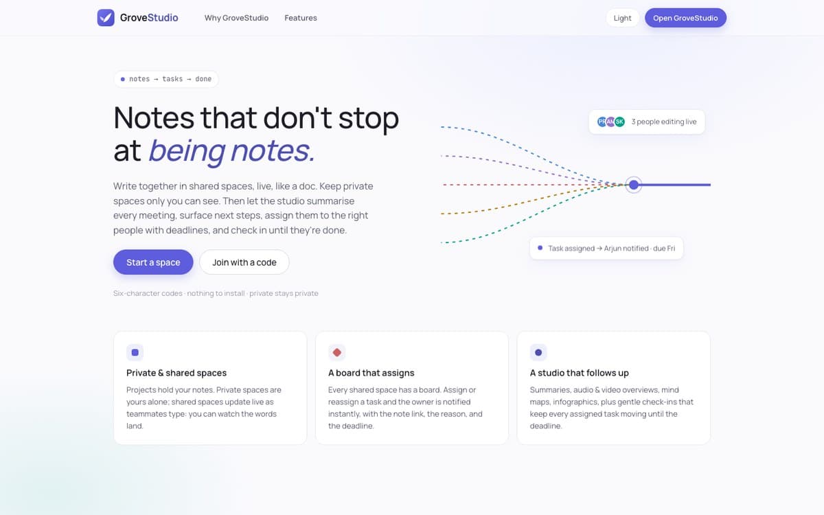 GroveStudio.io, the live product